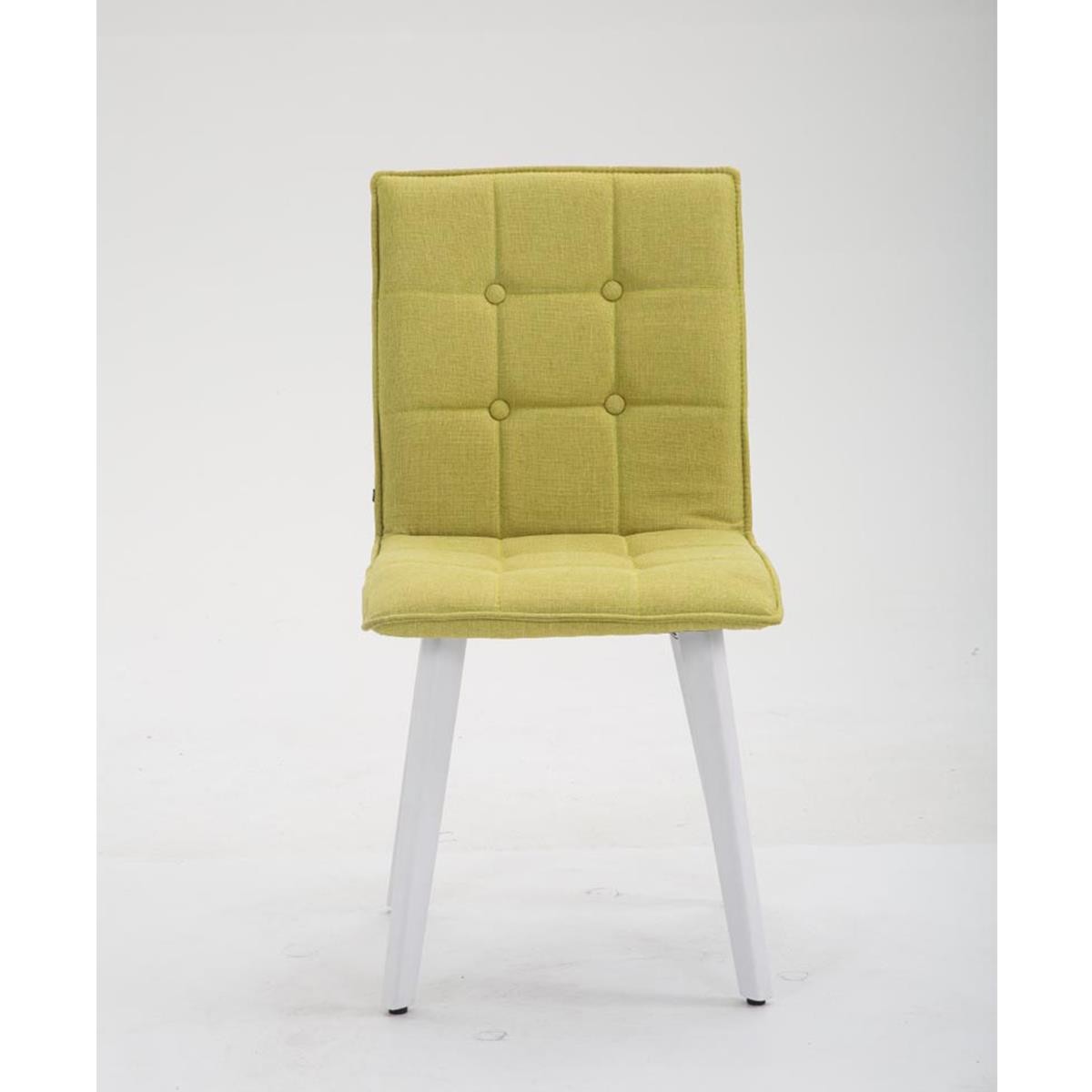 Silla de Confidente ERNY, Patas de Madera Blancas, Tela Negra