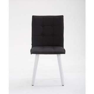 Silla de Confidente ERNY, patas blancas y tela negra 2