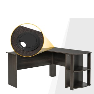 Mesa de ordenador DAVEN en madera color blanco y nogal