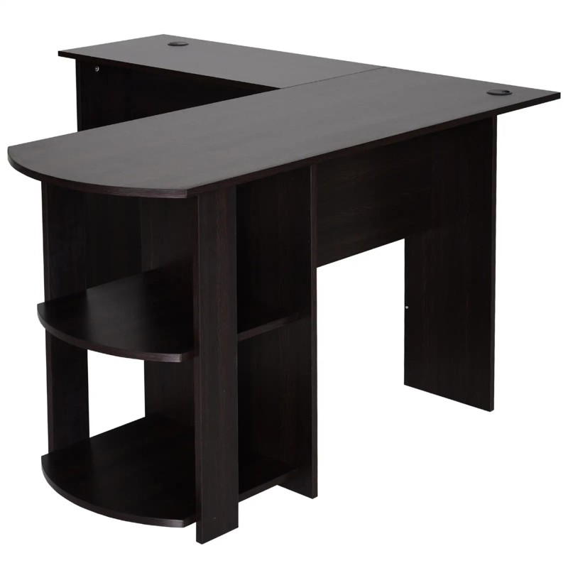 Mesa de ordenador DAVEN en madera color blanco y nogal