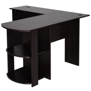 Mesa de ordenador DAVEN en madera color blanco y nogal