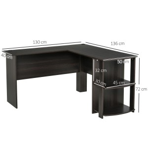 Mesa de ordenador DAVEN en madera color blanco y nogal