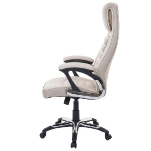 Silla de oficina PANDA, grueso acolchado, en piel color negro