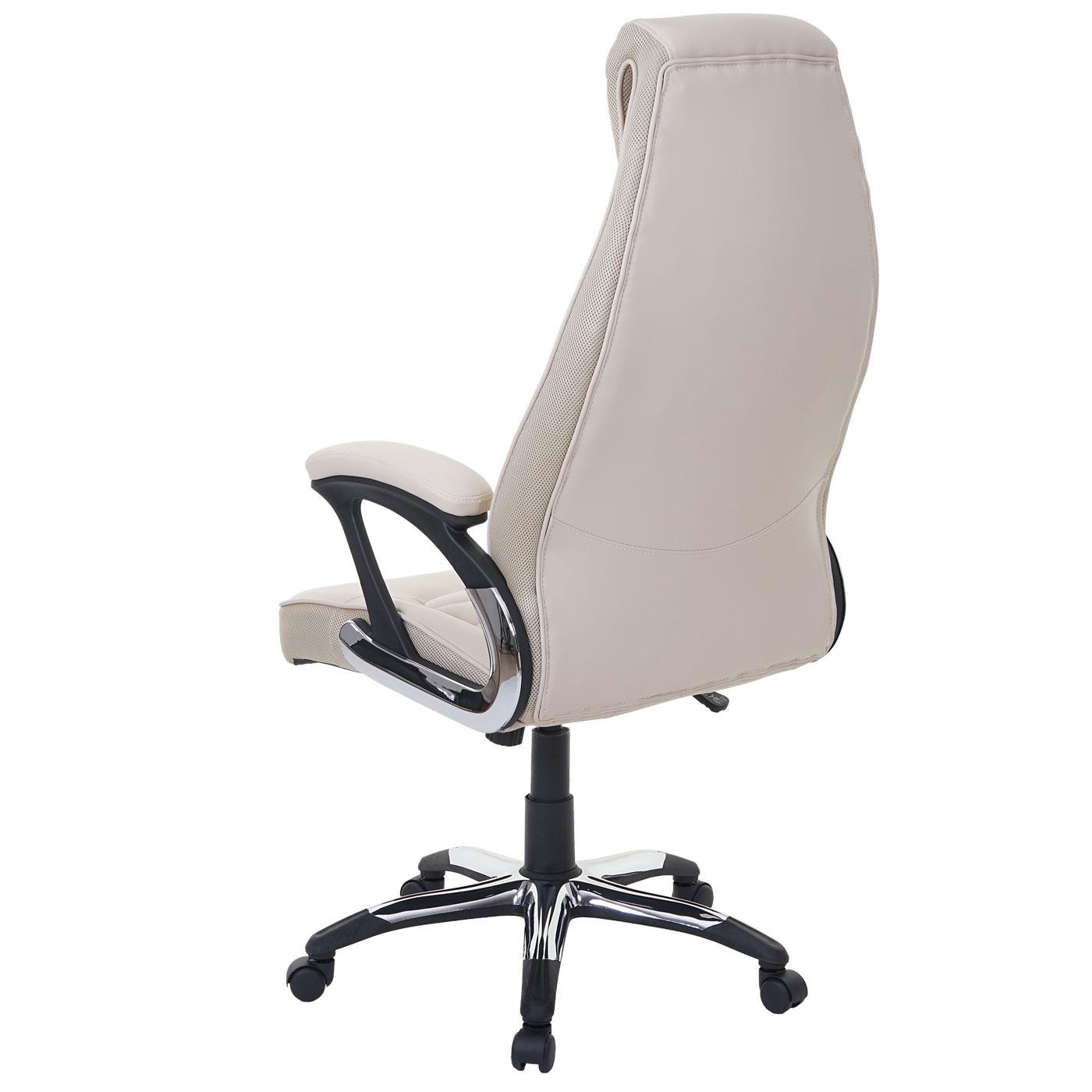 Silla de Oficina PANDA, Grueso Acolchado, Reposacabezas Integrado, Tapizada en Piel color Negro