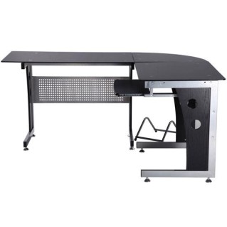 Mesa de ordenador VOCAR en madera y cristal color negro 2