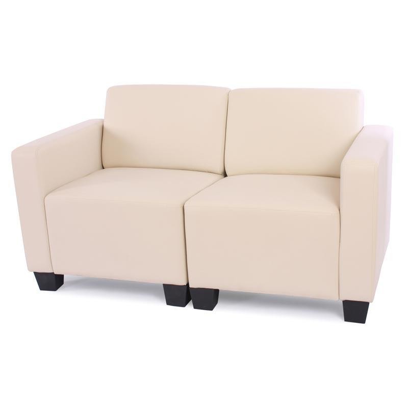 Sofá Modular de 2 plazas LONY, Gran Acolchado, Exclusivo Diseño, en Piel color Negro