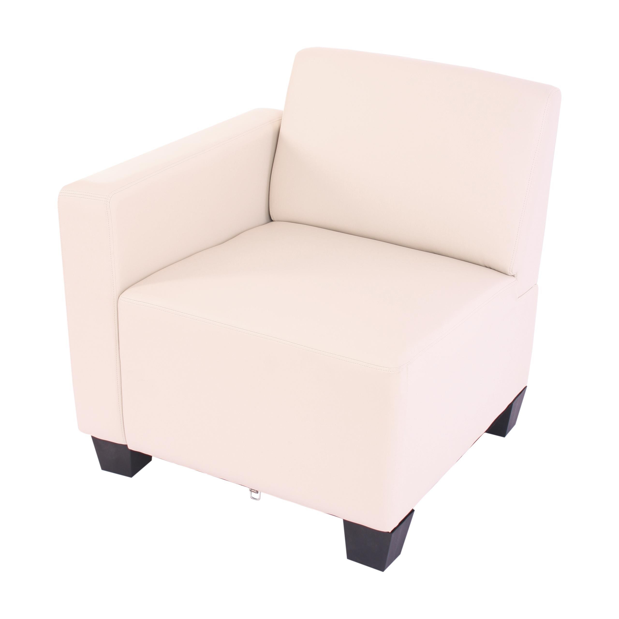 Sofá Modular de 4 plazas LONY, Gran Acolchado, Exclusivo Diseño, en Piel color Negro