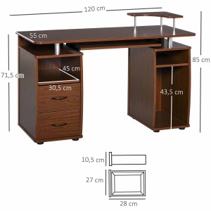 Mesa de ordenador GRISO en madera color negro