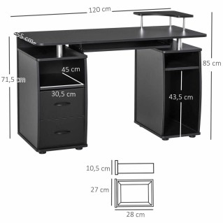 Mesa de ordenador GRISO en madera color negro 2
