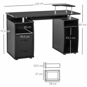 Mesa de ordenador GRISO en madera color negro