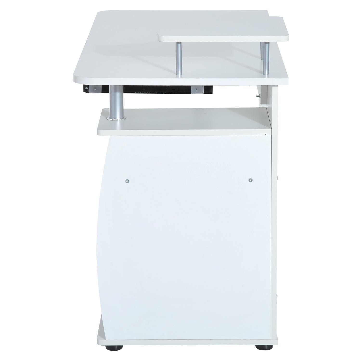 Mesa para Ordenador GRISO, con Cajones y Bandeja para Teclado, Dimensiones 120x55x85 cm, en Madera color Negro