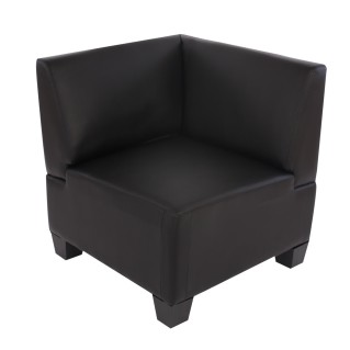 Sofá 4 plazas LONY, Reposabrazos Altos, en Piel color Negro 2