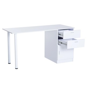 Mesa de ordenador JAMES en madera color blanco
