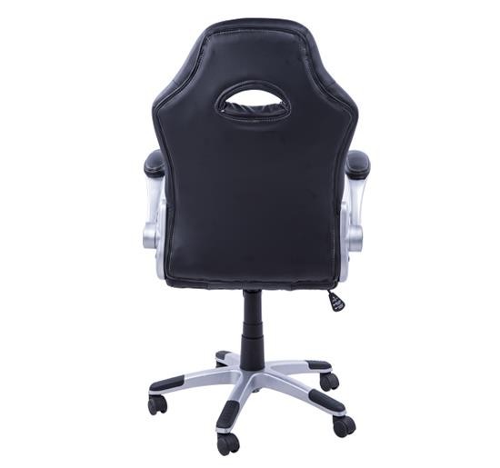 Silla de Ordenador JORDAN, Diseño Deportivo, Reposabrazos Abatibles, en Piel color Negro