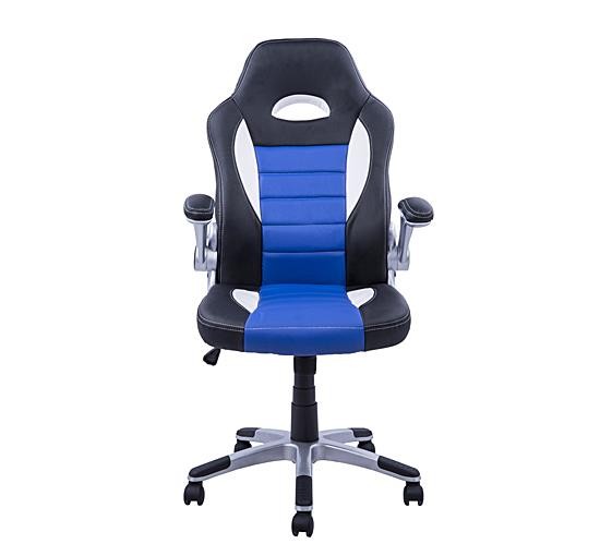 Silla de Ordenador JORDAN, Diseño Deportivo, Reposabrazos Abatibles, en Piel color Negro