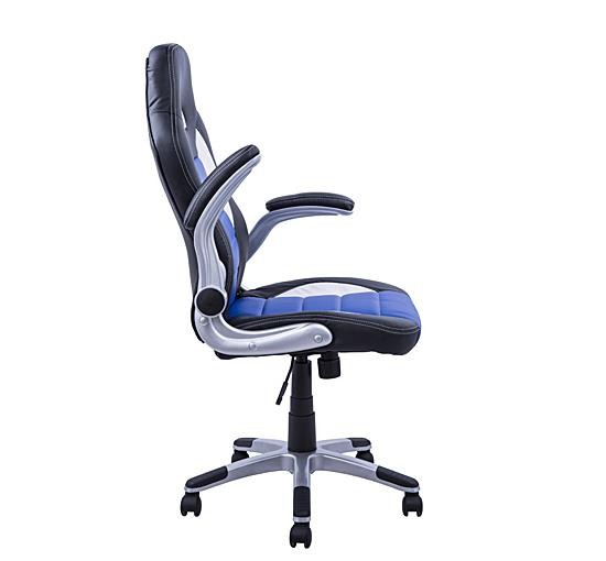 Silla de Ordenador JORDAN, Diseño Deportivo, Reposabrazos Abatibles, en Piel color Negro