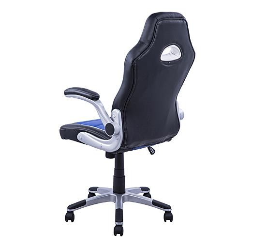 Silla de Ordenador JORDAN, Diseño Deportivo, Reposabrazos Abatibles, en Piel color Negro