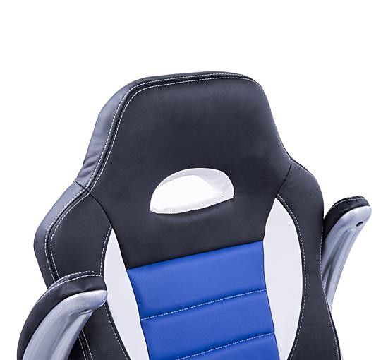 Silla de Ordenador JORDAN, Diseño Deportivo, Reposabrazos Abatibles, en Piel color Negro