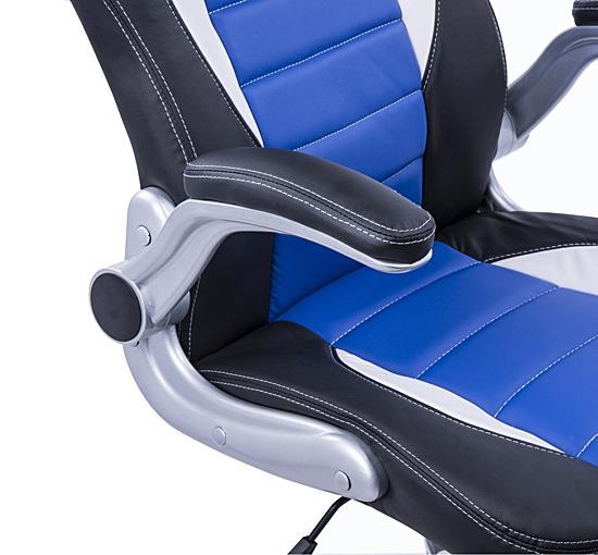 Silla de Ordenador JORDAN, Diseño Deportivo, Reposabrazos Abatibles, en Piel color Negro