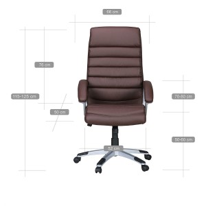 Silla de Oficina VALENCIA en Piel color Negro