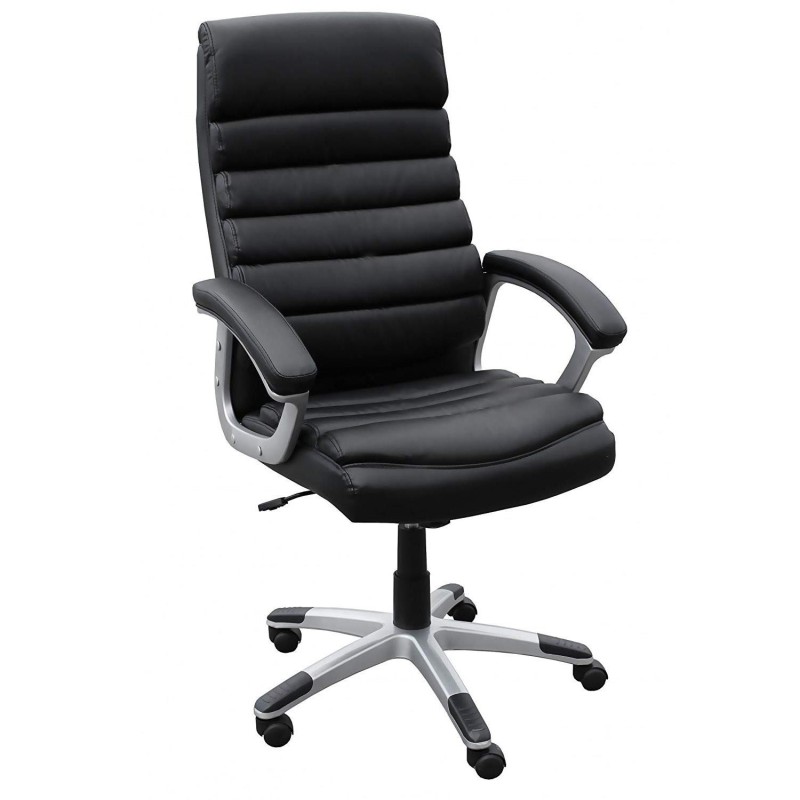 Silla de Oficina VALENCIA en Piel color Negro