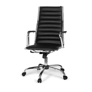 Silla de oficina GREF con respaldo alto en color negro 2