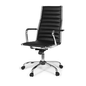 Silla de oficina GREF con respaldo alto en color negro