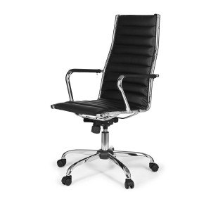 Silla de oficina GREF con respaldo alto en color negro