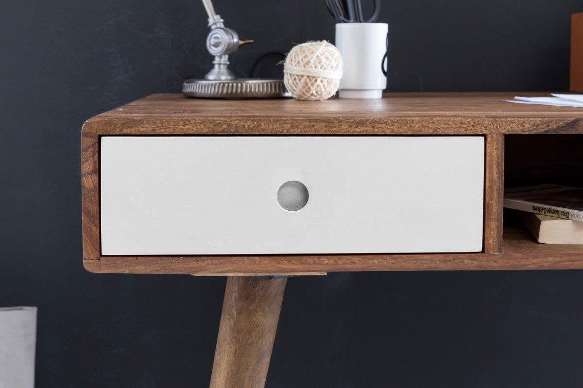 Mesa de Escritorio REPANG, Dimensiones 117x60x75 cm, en Madera color Roble y Rojo