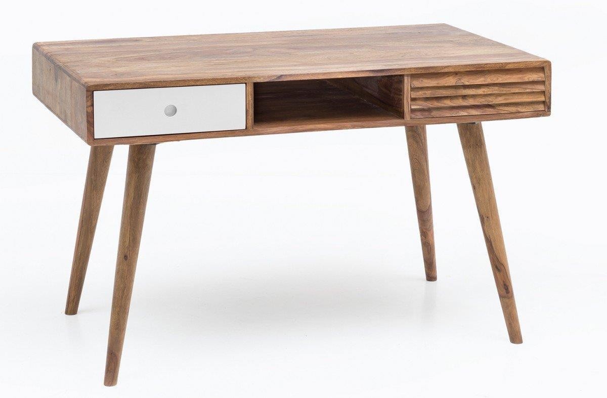 Mesa de Escritorio REPANG, Dimensiones 117x60x75 cm, en Madera color Roble y Rojo