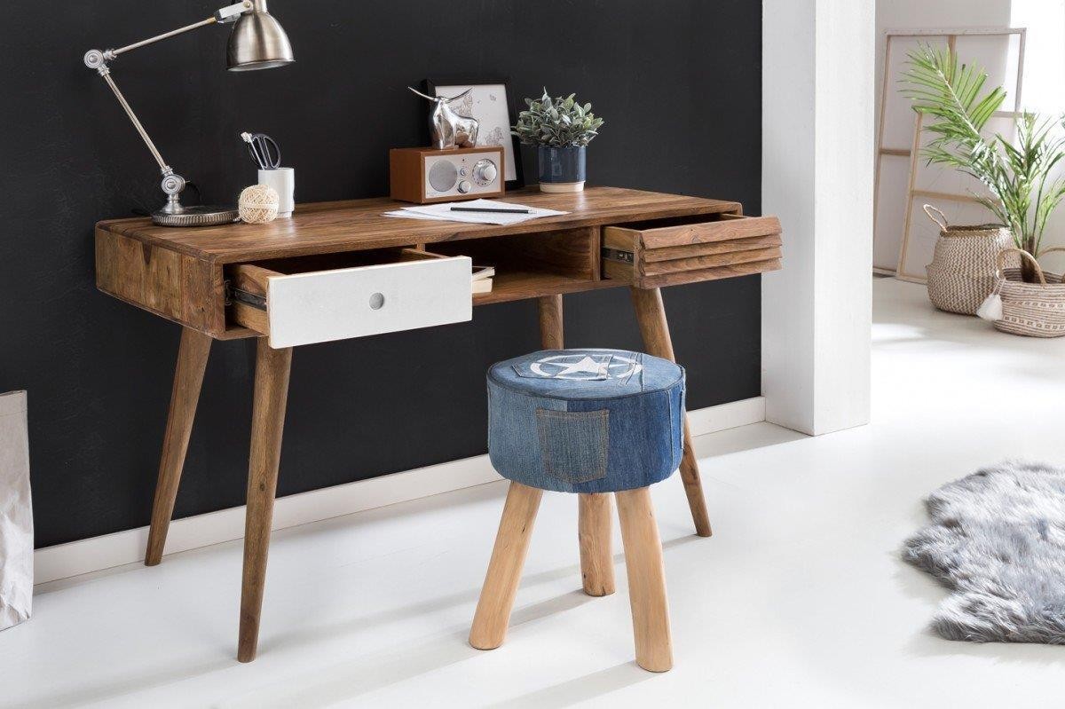 Mesa de Escritorio REPANG, Dimensiones 117x60x75 cm, en Madera color Roble y Rojo