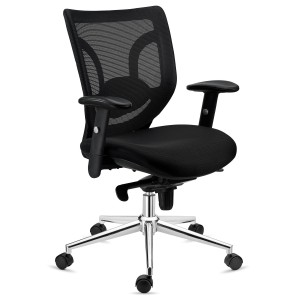 Silla de Oficina Ergonomica, LAMBO, soporte lumbar, en negro