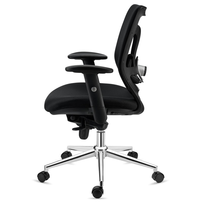 Silla de Oficina Ergonomica, LAMBO, soporte lumbar, en negro