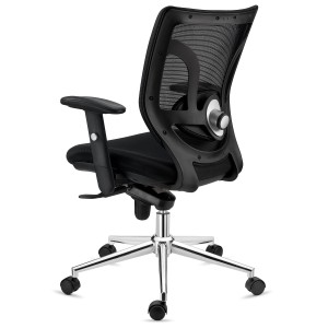 Silla de Oficina Ergonomica, LAMBO, soporte lumbar, en negro