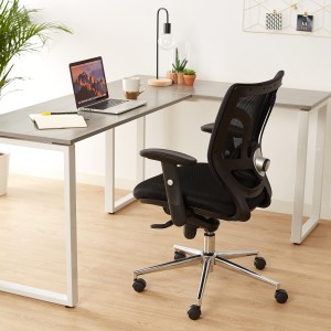 Silla de Oficina Ergonomica, LAMBO, soporte lumbar, en negro