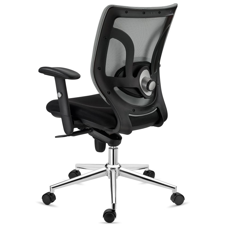 Silla de Oficina Ergonomica, LAMBO, soporte lumbar, en negro