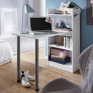 Mesa de ordenador NIKO en madera color Blanco