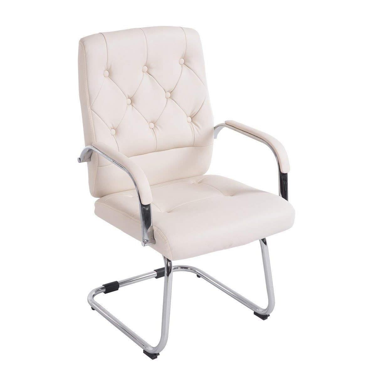 Silla de Confidente FELING, Estructura Metálica, en Piel con Capitoné color Negro