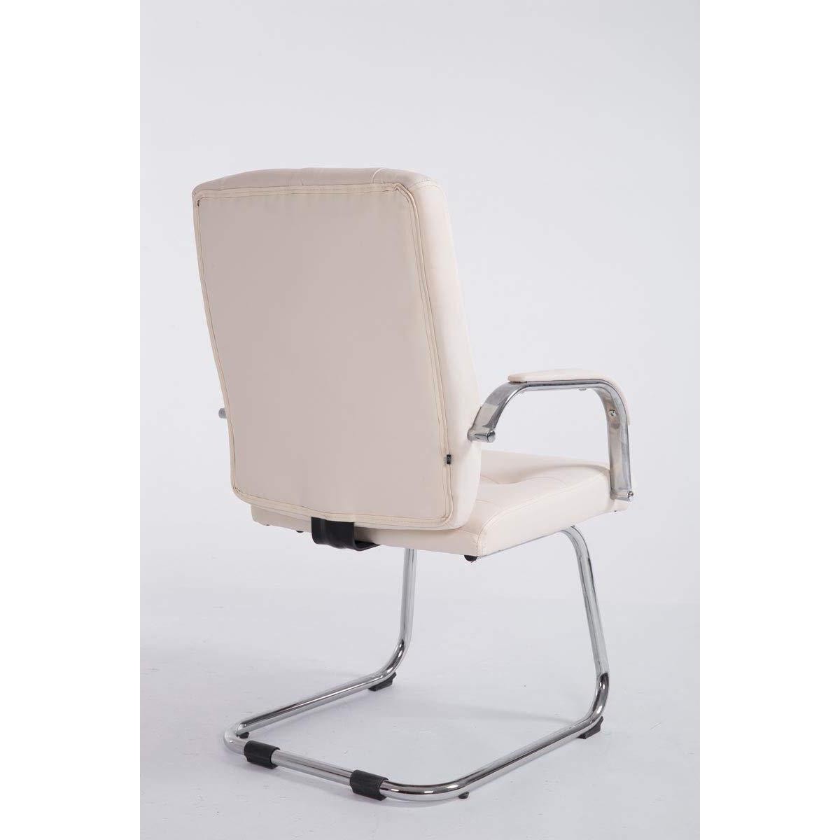 Silla de Confidente FELING, Estructura Metálica, en Piel con Capitoné color Negro