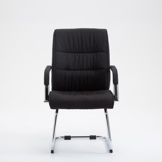 Silla de confidente HILBER TELA, estructura metálica, en color negro 2