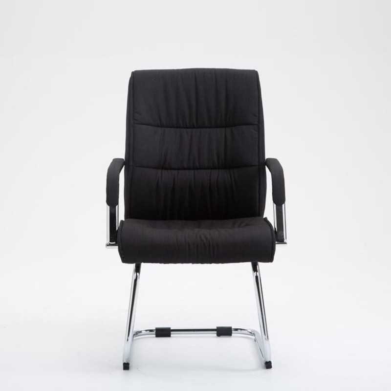 Silla de confidente HILBER TELA, estructura metálica, en color negro
