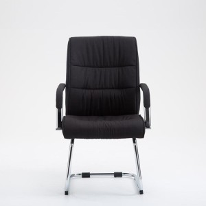 Silla de confidente HILBER TELA, estructura metálica, en color negro