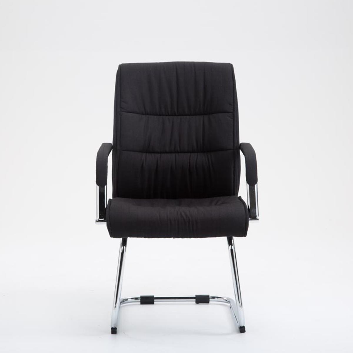 Silla de Confidente HIBER TELA, estructura metálica, reposabrazos, acolchada en color Negro