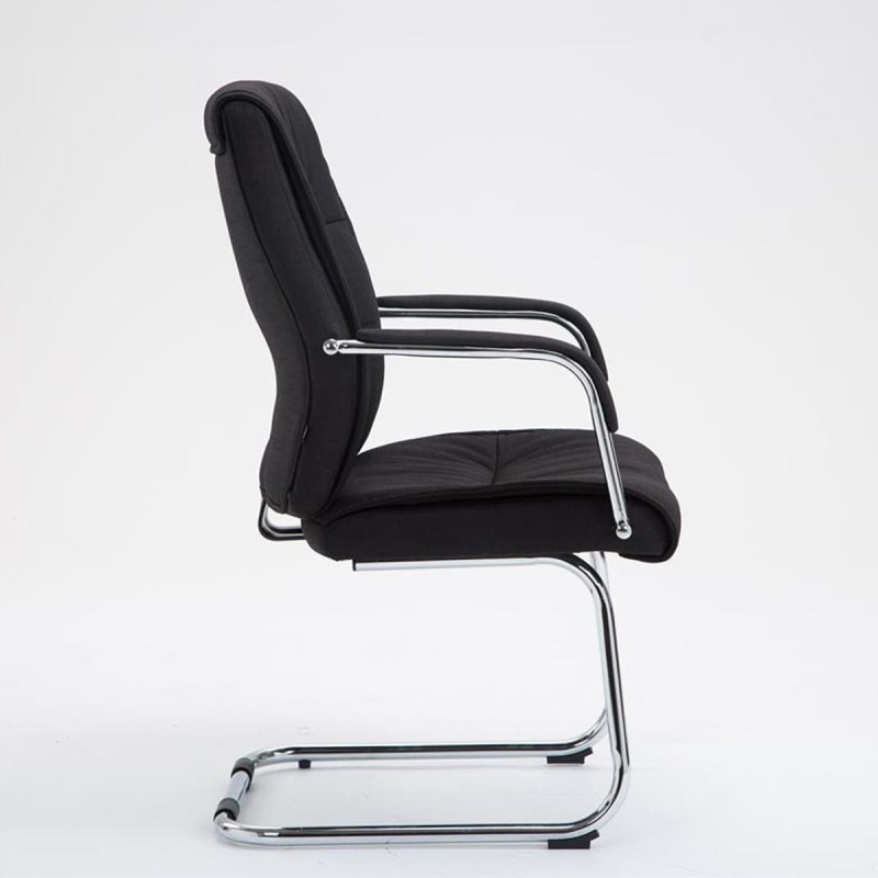Silla de confidente HILBER TELA, estructura metálica, en color negro