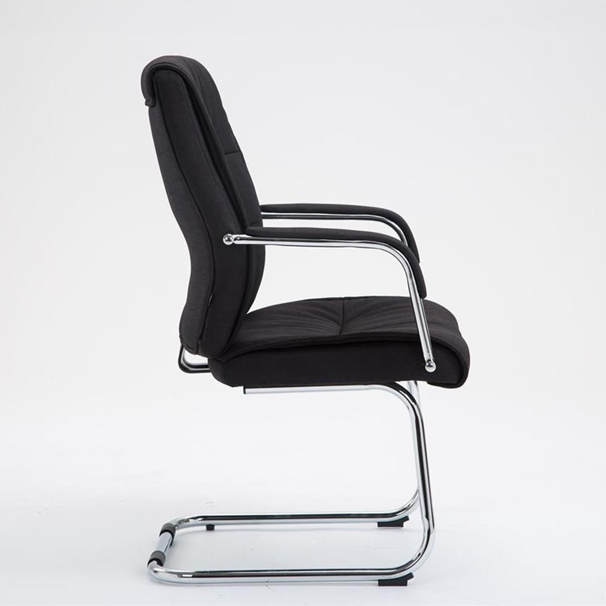 Silla de Confidente HIBER TELA, estructura metálica, reposabrazos, acolchada en color Negro