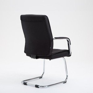 Silla de confidente HILBER TELA, estructura metálica, en color negro