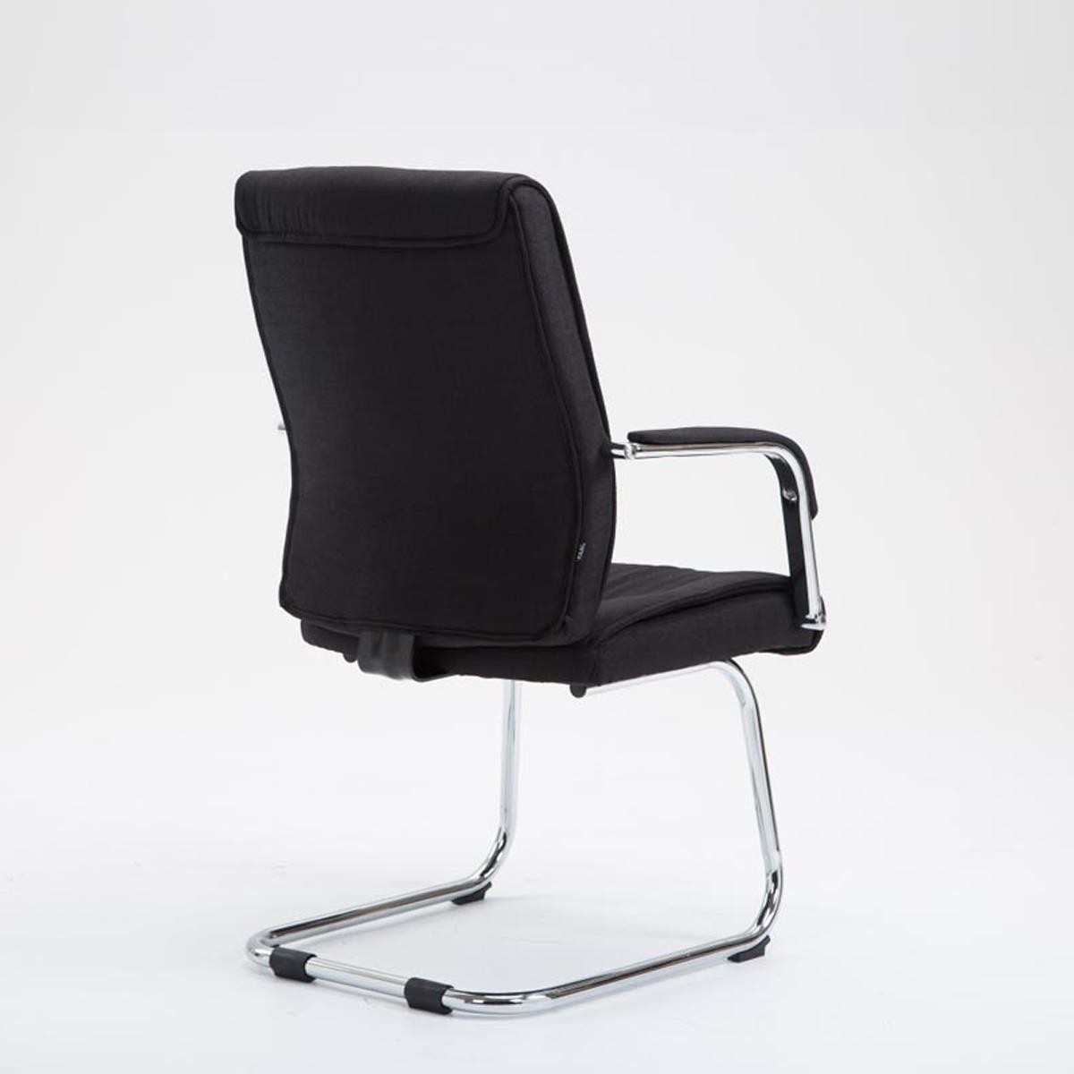 Silla de Confidente HIBER TELA, estructura metálica, reposabrazos, acolchada en color Negro