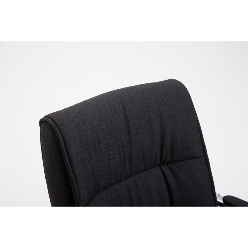 Silla de confidente HILBER TELA, estructura metálica, en color negro