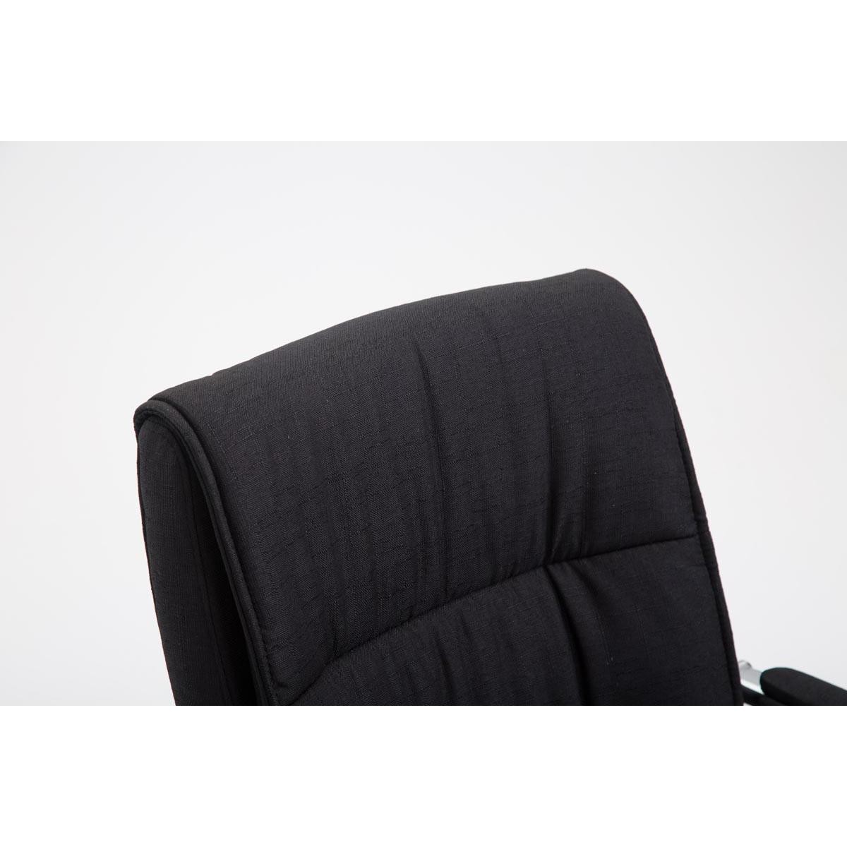 Silla de Confidente HIBER TELA, estructura metálica, reposabrazos, acolchada en color Negro