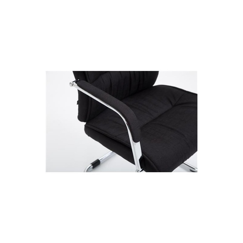 Silla de confidente HILBER TELA, estructura metálica, en color negro